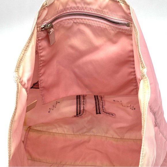 PRADA PINK NYLON ROBOT LADY EMBELLISHED SHOULDER TOTE HOBO CARRIER BAG MEDIUM - Picture 5 of 7